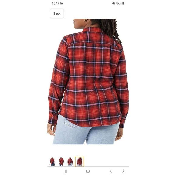 New Medium Good Thread Brushed Flannel Long Sleeve Cotton Button Front Shirt NWT - Picture 4 of 7